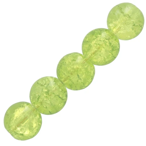 Cracked Beads 10mm Light Olivine x10