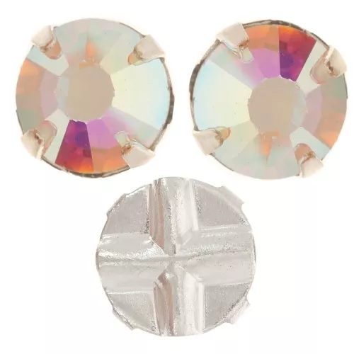 Sew-on rhinestones 6mm Crystal AB x5