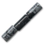 Beads Snowflake Obsidian tubes 12x6mm x8|raw }}