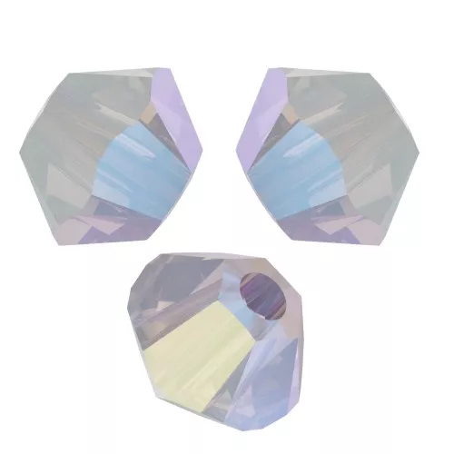 S3mm PureCrystal 5328 Crystal Bicones - White Opal Shimmer x50