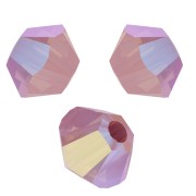 3mm PureCrystal 5328 Crystal Bicones - Rose Water Opal Shimmer x50