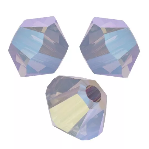 3mm PureCrystal 5328 Crystal Bicones - White Opal Shimmer 2X x50