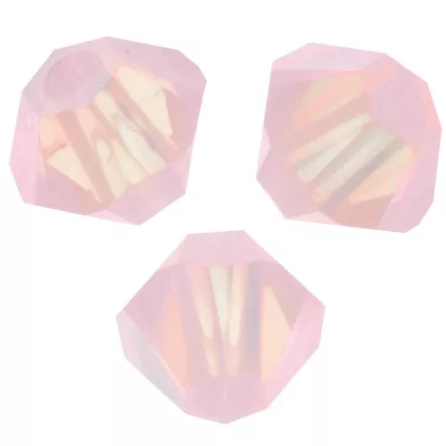 3mm PureCrystal 5328 Crystal Bicones - Rose Water Opal Shimmer 2X x50