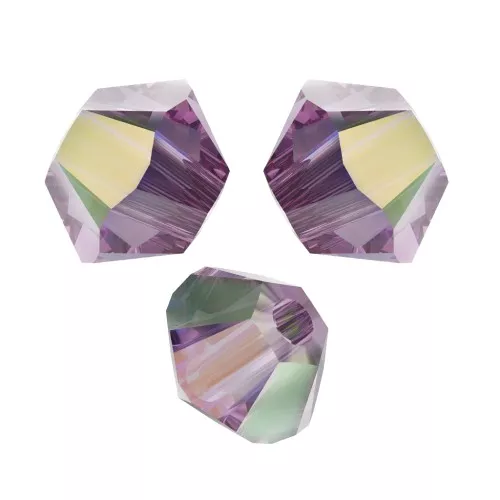 3mm PureCrystal 5328 Crystal Bicones - Iris AB x50