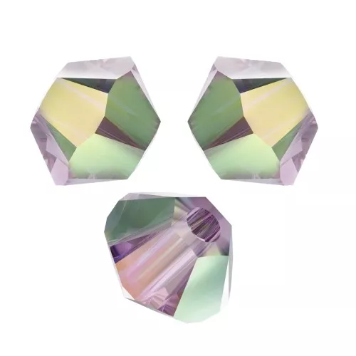 3mm PureCrystal 5328 Crystal Bicones - Iris AB 2X x50