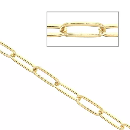 Diamond cut Rectangular chain 2.8mm Gold filled x 50cm