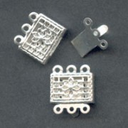 Silver colored 3 strands clasp 10mm x2|raw }}