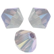 4mm PureCrystal 5328 Crystal Bicones - White Opal Shimmer x50