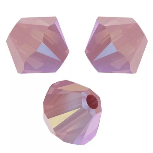 4mm PureCrystal 5328 Crystal Bicones - Rose Water Opal Shimmer x50
