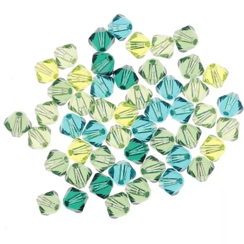 Mix of PureCrystal 5328 Crystal Bicones 4mm Green x50