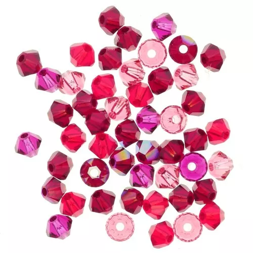 Mix of PureCrystal 5328 Crystal Bicones 4mm Red x50