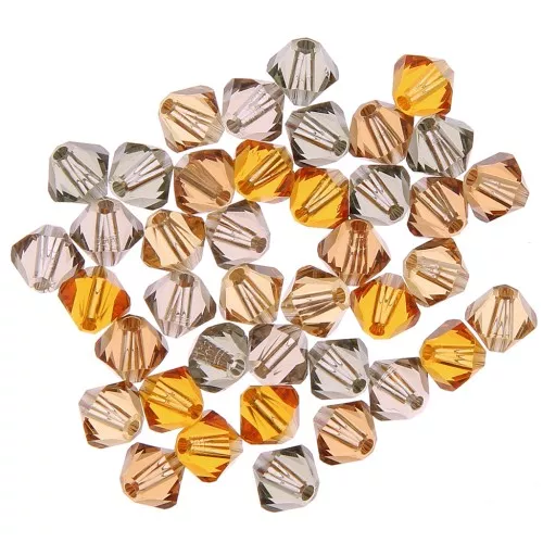 Mix of PureCrystal 5328 Crystal Bicones 4mm Brown x50