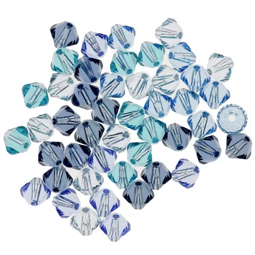 Mix of PureCrystal 5328 Crystal Bicones 4mm Blue x50