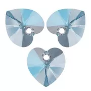 10,3x10mm PureCrystal 6228 Heart pendant Aquamarine Shimmer x6