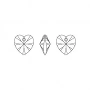 10,3x10mm PureCrystal 6228 Heart pendant Aquamarine Shimmer x6