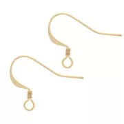 Earwires 17mm fine Gold plated x4