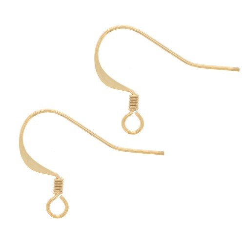 Earwires 17mm fine Gold plated x4