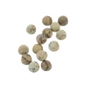 6mm Gemstone round Cabochon - Picture Jasper x1