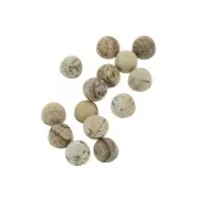 6mm Gemstone round Cabochon - Picture Jasper x1