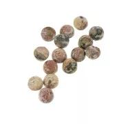 6mm Gemstone round Cabochon - Leopard Jasper x1