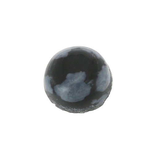 6mm Gemstone round Cabochon - Speckled Obsidian x1