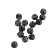 6mm Gemstone round Cabochon - Speckled Obsidian x1