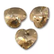 PureCrystal 6228 Hearts Crystal Golden Shadow 10,3x10mm x6