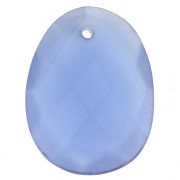 20x15mm Oval Faceted gemstone Pendant - Blue Calcedoine x1
