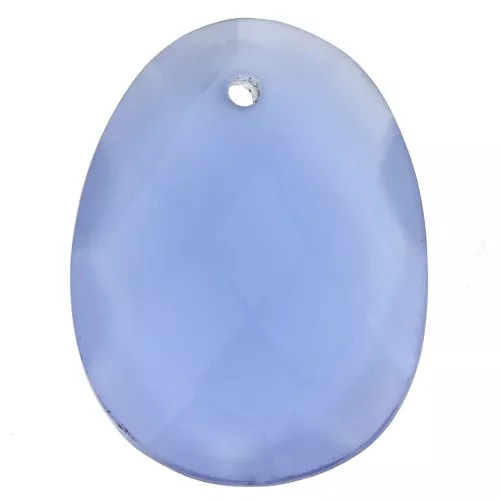 20x15mm Oval Faceted gemstone Pendant - Blue Calcedoine x1
