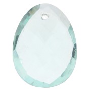 Oval faceted pendant 20x15 mm imitation gemstone - Hydro Aquamarine x1