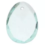 Oval faceted pendant 20x15 mm imitation gemstone - Hydro Aquamarine x1