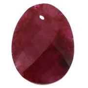 20x15mm Oval Faceted gemstone Pendant - Imitation Ruby x1|raw }}