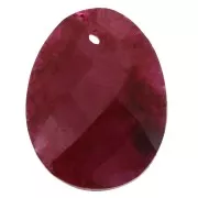 20x15mm Oval Faceted gemstone Pendant - Imitation Ruby x1