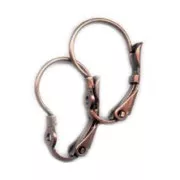 Leverback earrings 20mm Old copper tone x2