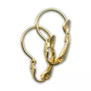 Leverback earrings 20mm Gold tone x2