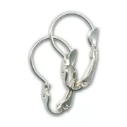 Leverback earrings 20mm Silver tone x2