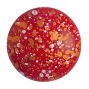25mm Glass round cabochon by Puca® - Opaque Red Coral Tweedy x1|raw }}