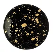 25mm Glass round cabochon by Puca® - Jet Gold Splash x1