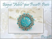 25mm Glass round cabochon by Puca® - Jet Gold Splash x1