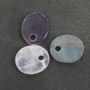 12x10mm Gemstone oval sequin - Labradorite x1