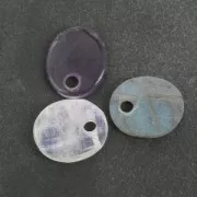 12x10mm Gemstone oval sequin - Amethyst x1