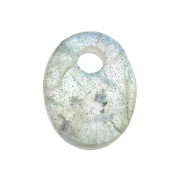 10x8mm Gemstone oval sequin - Labradorite x1