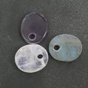 10x8mm Gemstone oval sequin - Labradorite x1