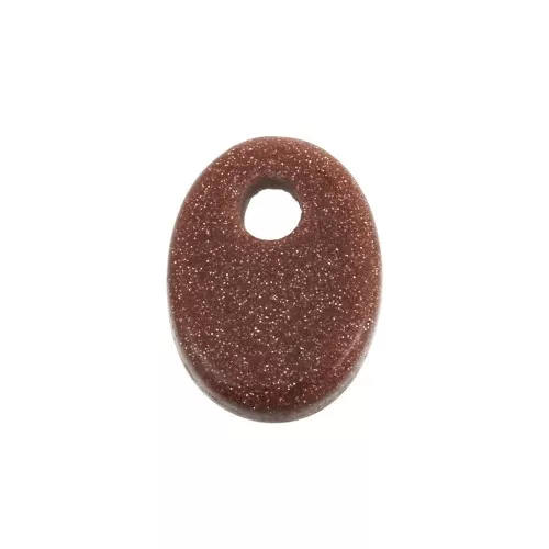 8x6mm Gold Stone oval sequin - Imitation Sunstone x1