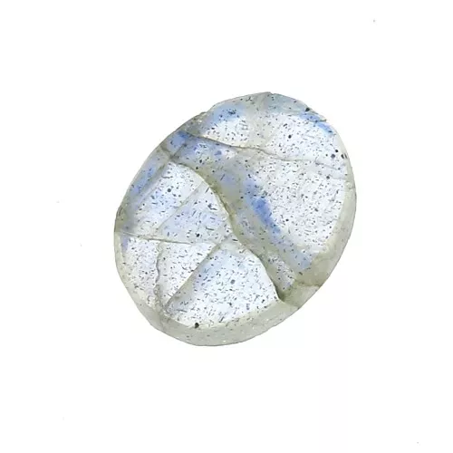8x6mm Gemstone Oval puck - Labradorite x1