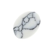 8x6mm Gemstone Oval puck - Howlite x1|raw }}