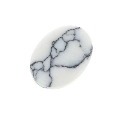 8x6mm Gemstone Oval puck - Howlite x1