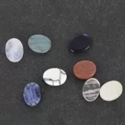 8x6mm Gemstone Oval puck - Howlite x1