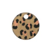 15mm Plexiglas sequin leopard pattern - Dark Beige - Pink x1