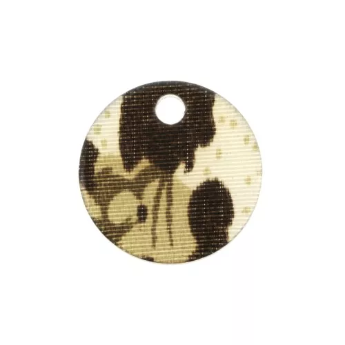 15mm Plexiglas sequin leopard pattern - Brown - Beige x1